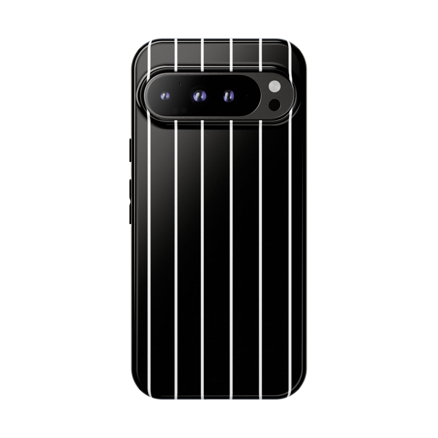 Black pinstripe tough case for Google Pixel 9 Pro XL – slim stripe dual-layer protective cover
