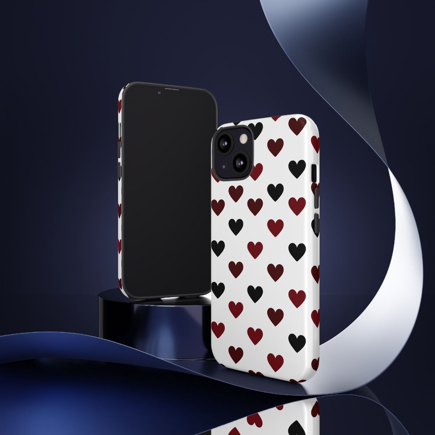Chic heart phone case - Modern romantic design with certified materials and shock absorption
