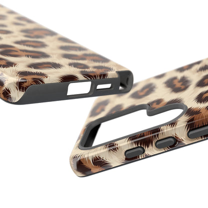Leopard print phone case close-up showing detailed animal pattern design
