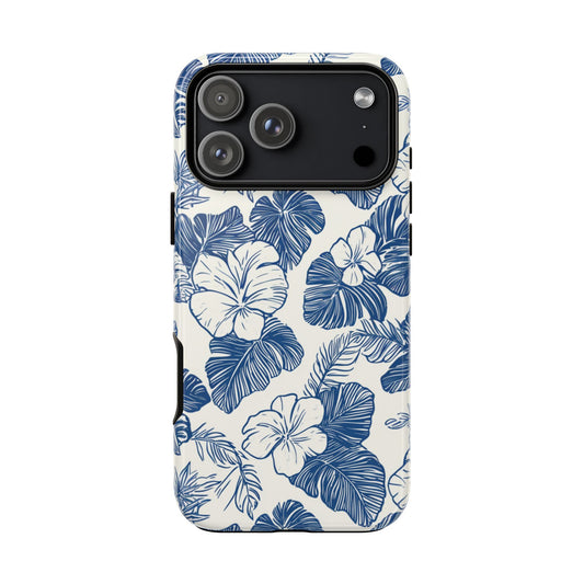 Robuste Handyhülle „Blauer Hibiskus“ – Schutzhülle mit floralem Aquarellmuster für iPhone, Samsung Galaxy & Google Pixel