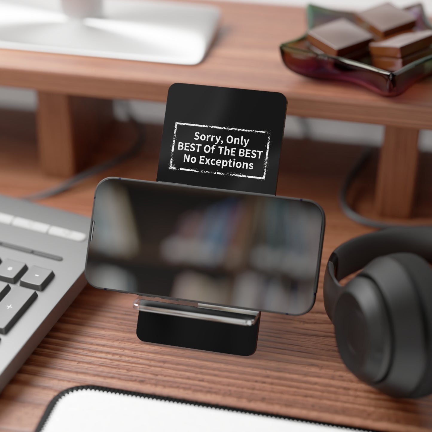 Phone Stand - Best of the Best Motivational Acrylic Mobile Holder for Desk & Office