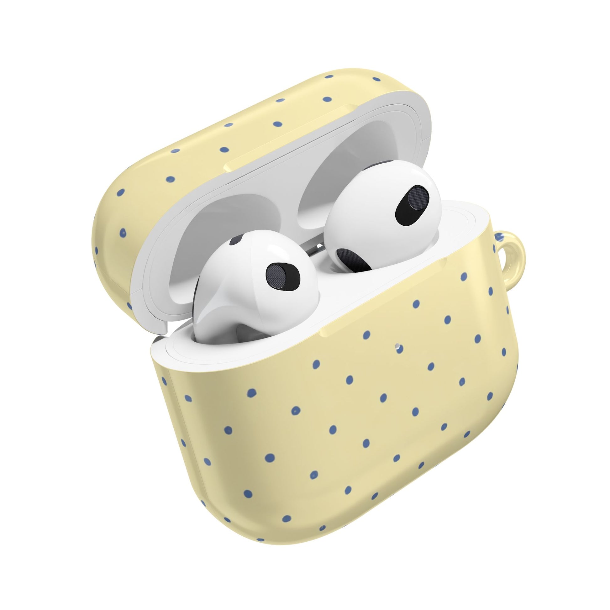 Cheerful yellow polka dot AirPods case – slim polycarbonate glossy cover with wireless charging
