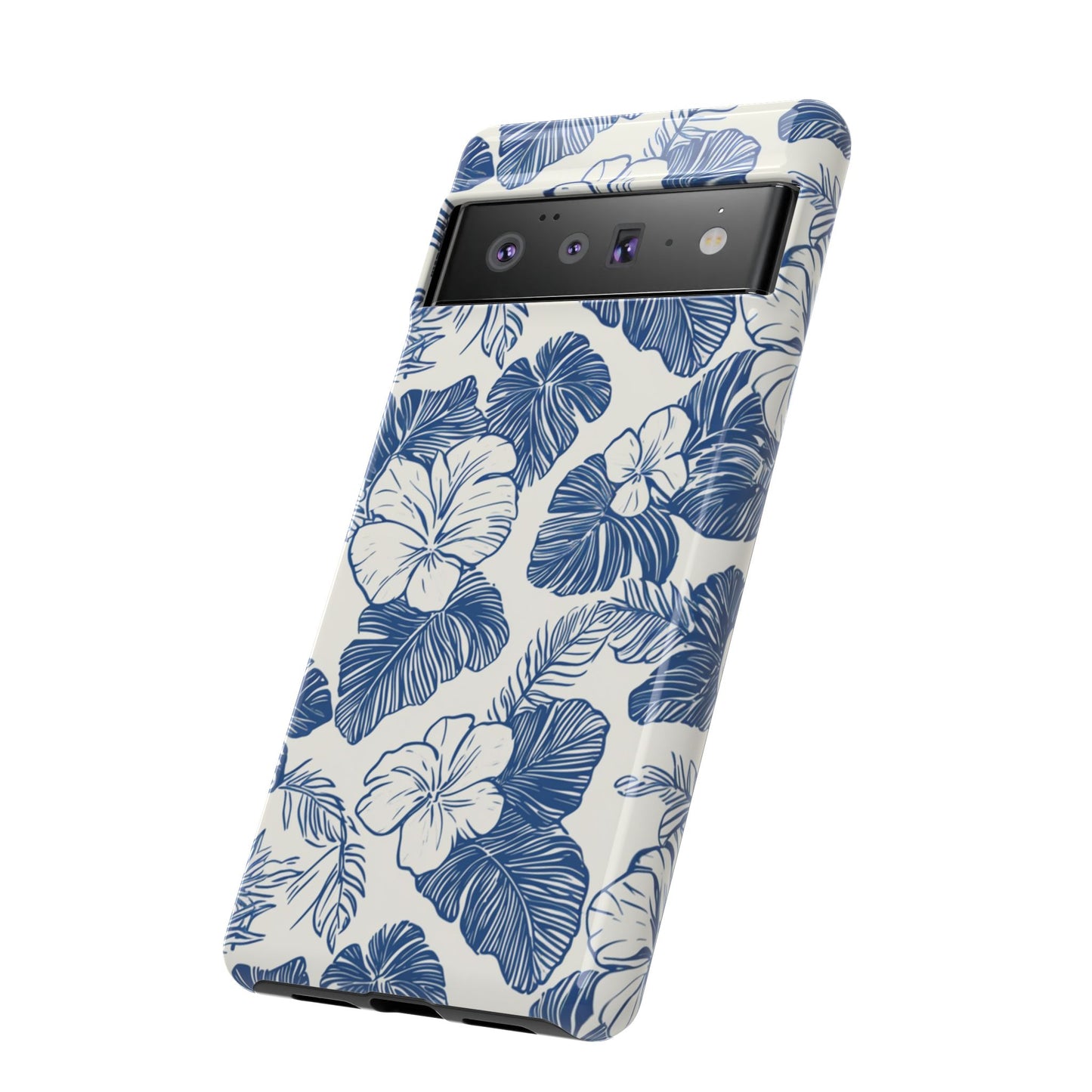 Robuste Handyhülle „Blauer Hibiskus“ – Schutzhülle mit floralem Aquarellmuster für iPhone, Samsung Galaxy & Google Pixel