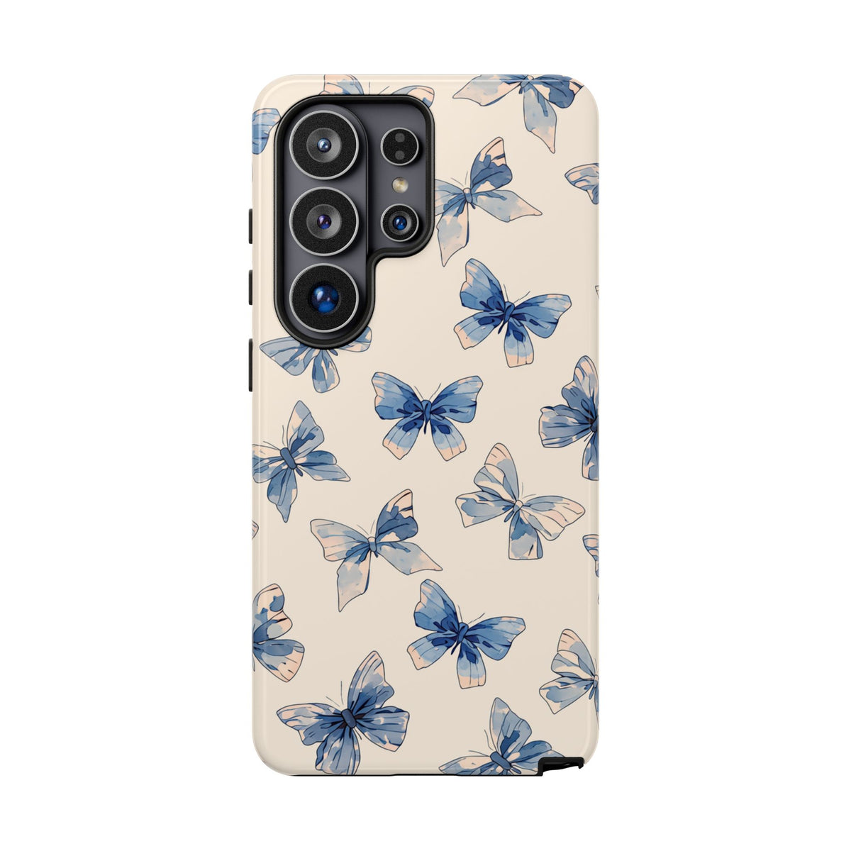 Blue Watercolor Butterfly Tough Phone Case - Soft Pastel Floral Design Protective Cover for iPhone, Samsung Galaxy & Google Pixel