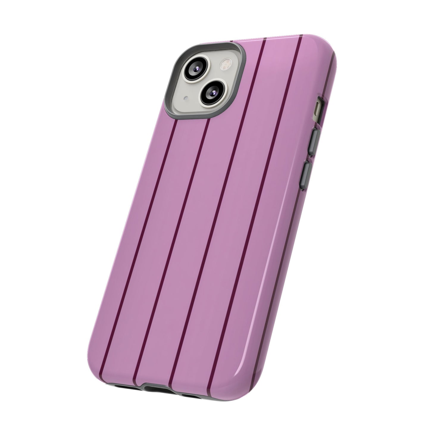 Pink gestreifte, robuste Handyhülle – Schlanker dualer Schutz für iPhone, Samsung Galaxy & Google Pixel