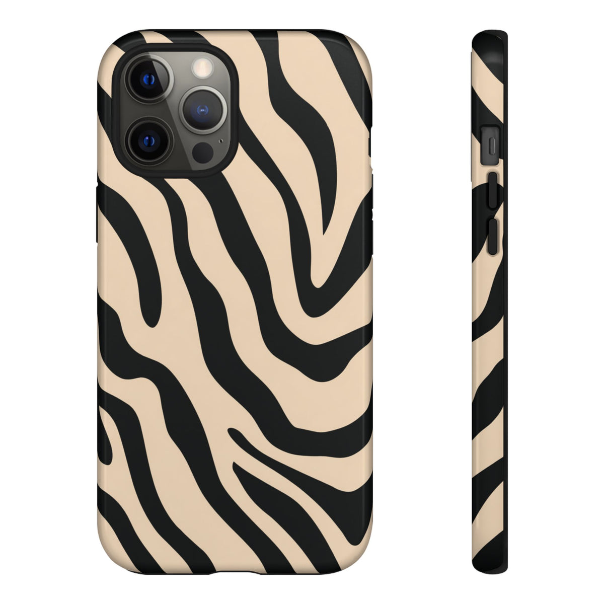 Robuste Zebra-Streifen Handyhülle - Beige & Schwarz Animal Print Schutzhülle für iPhone, Samsung Galaxy & Google Pixel
