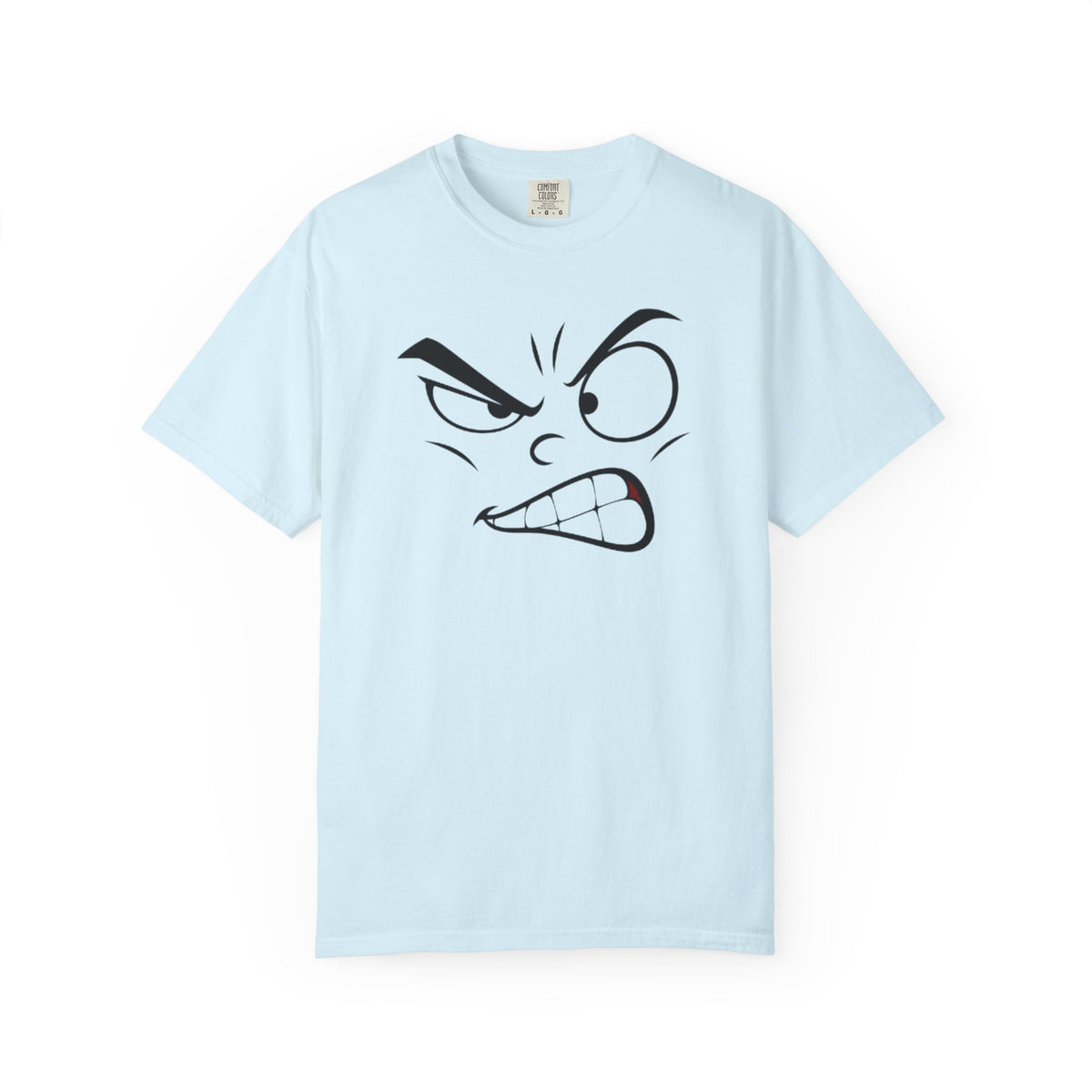 Angry Face Graphic T-Shirt – Unisex Garment-Dyed Cotton Tee