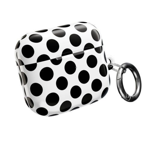Monochrome polka dot AirPods Gen 3 case – scratch-resistant full-wrap print Qi compatible cover
