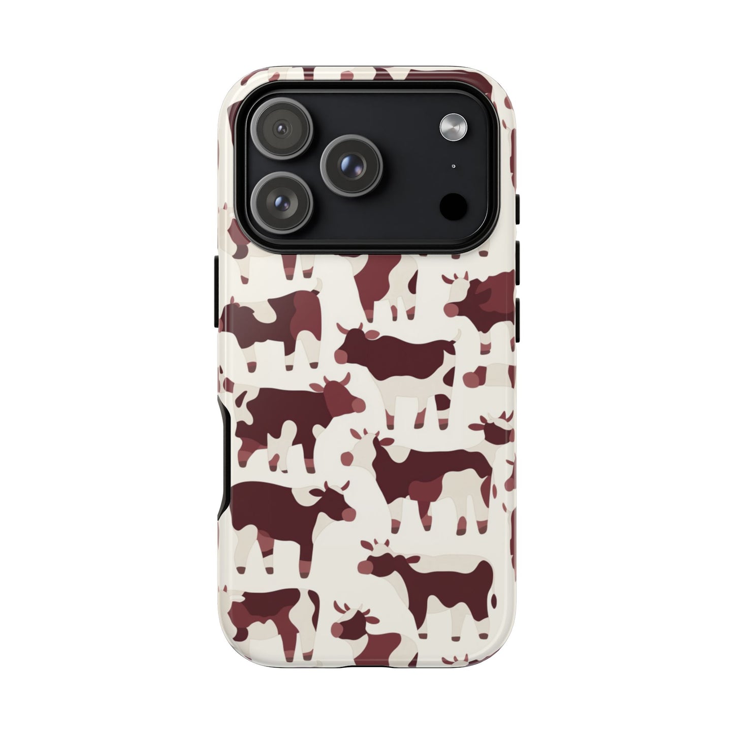 Rustic cow phone case - Cozy countryside design with certified materials and shock absorption
