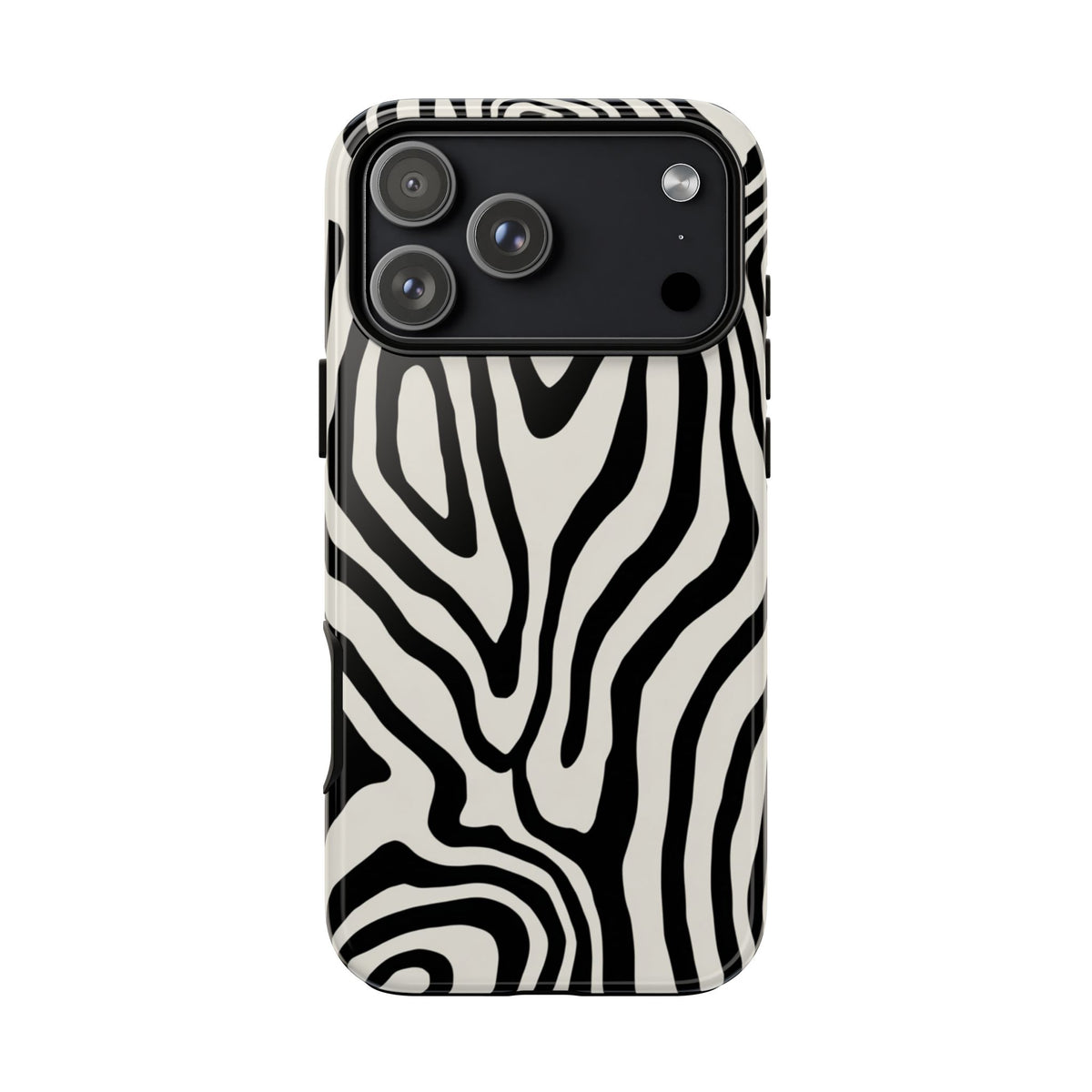 Zebra Swirl Robuste Handyhülle - Schwarz-weißes Animal-Print-Design für iPhone, Samsung Galaxy & Google Pixel