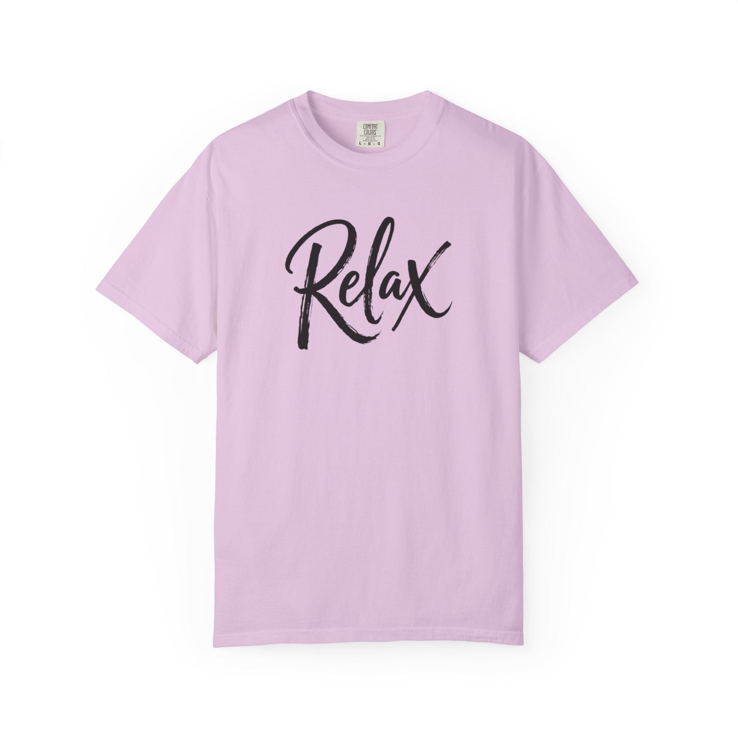 Relax Script T-Shirt – Garment-Dyed Graphic Tee for Women & Men
