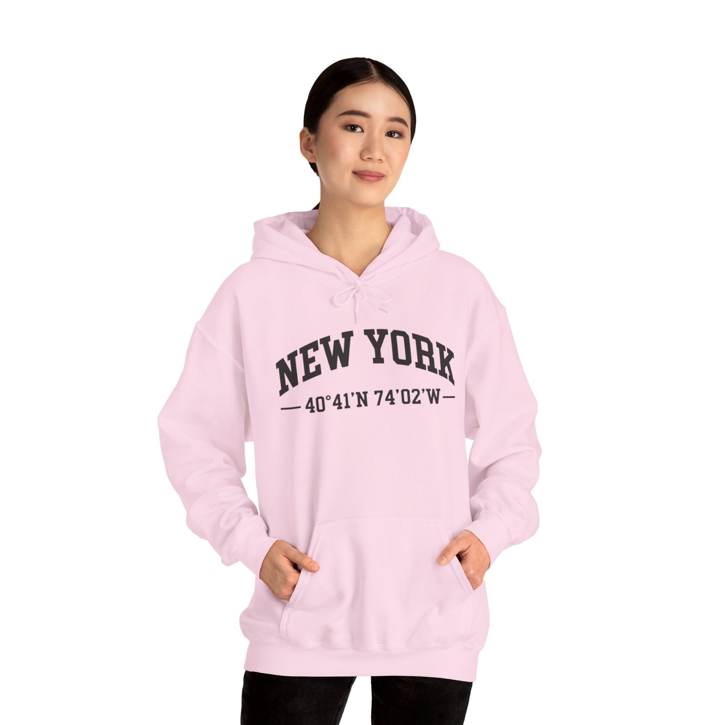 New York Coordinates Hoodie – City Graphic Sweatshirt