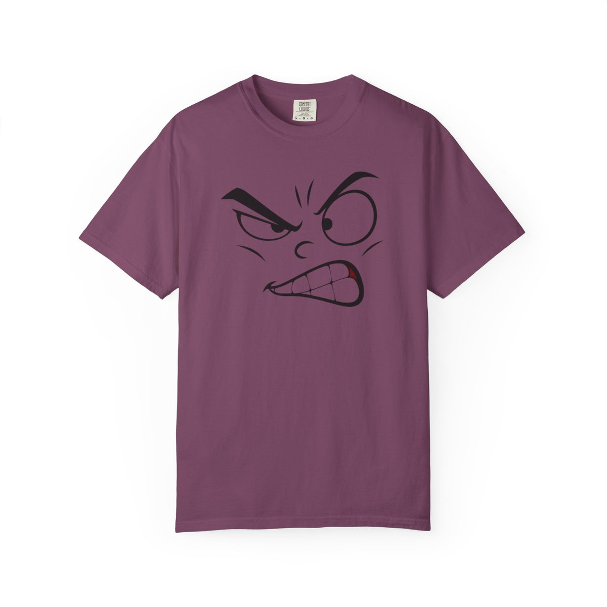 Angry Face Graphic T-Shirt – Unisex Garment-Dyed Cotton Tee