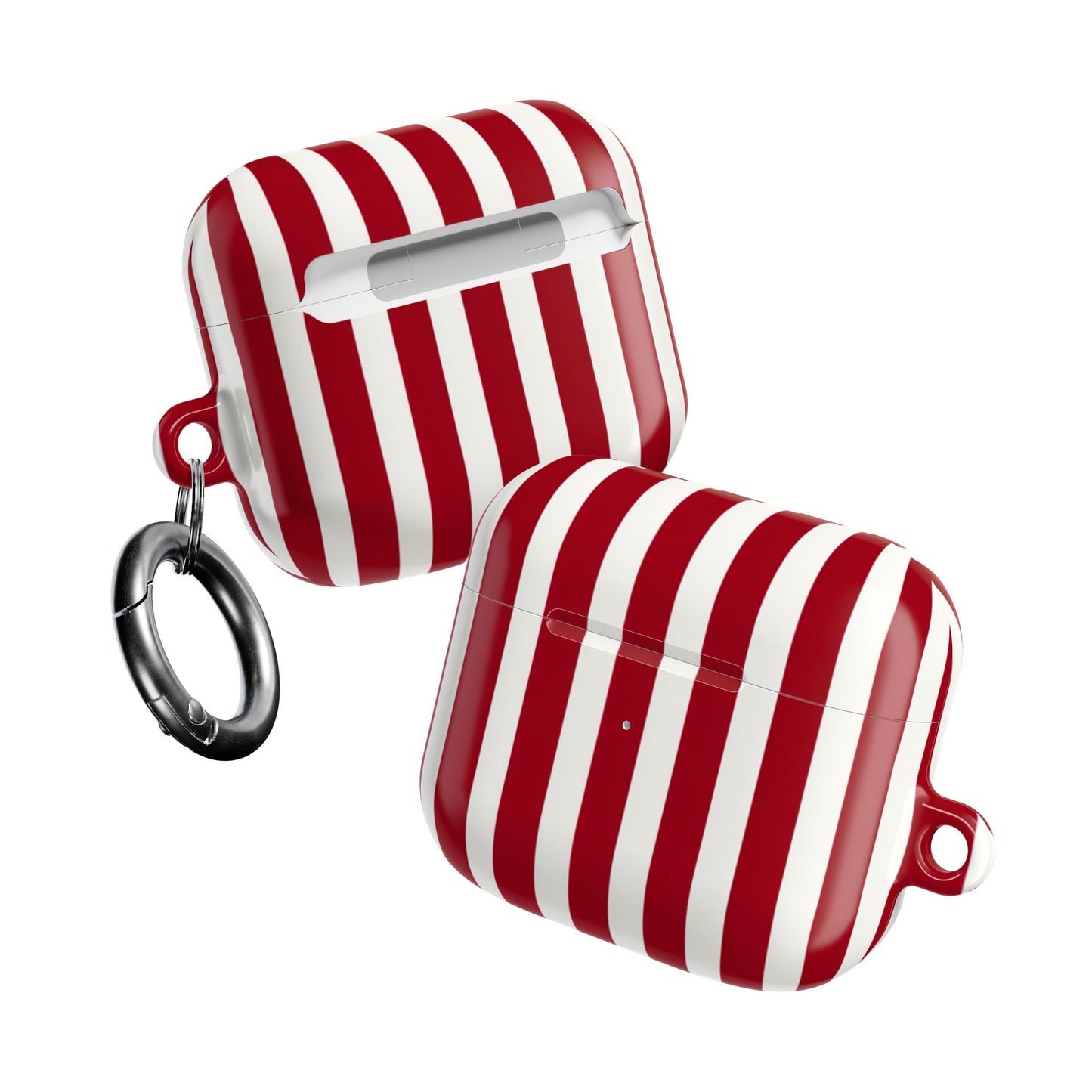 Candy cane AirPods case Gen 3 – vibrant red white stripe full-wrap dye sublimation print
