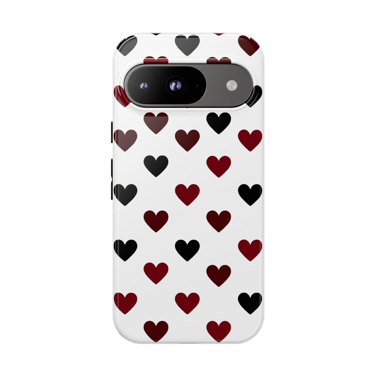 Valentine phone case with elegant heart pattern - Shock-absorbing protection for all phone models
