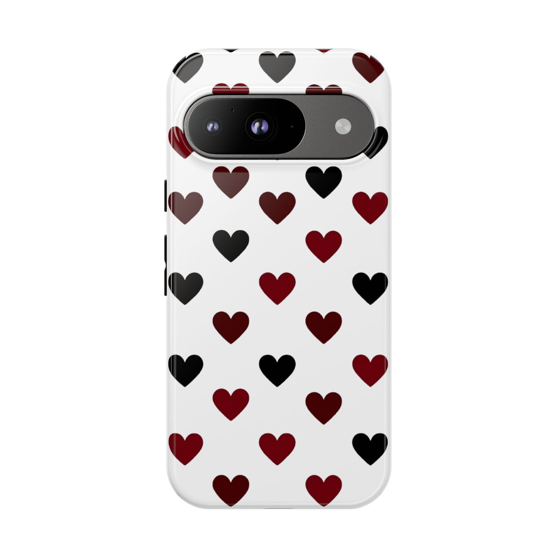 Valentine phone case with elegant heart pattern - Shock-absorbing protection for all phone models
