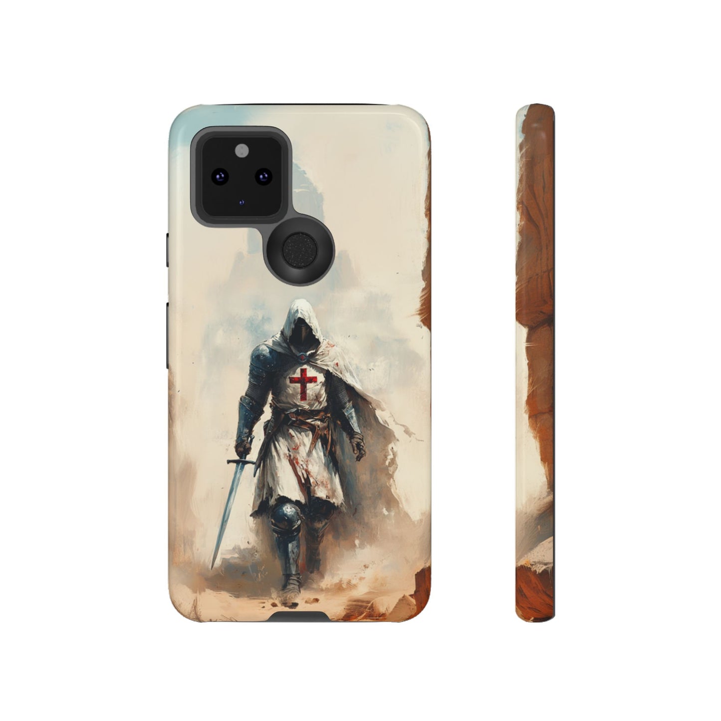Medieval Crusader Phone Case - Knight with Sword Protective Tough Case for iPhone, Samsung Galaxy & Google Pixel