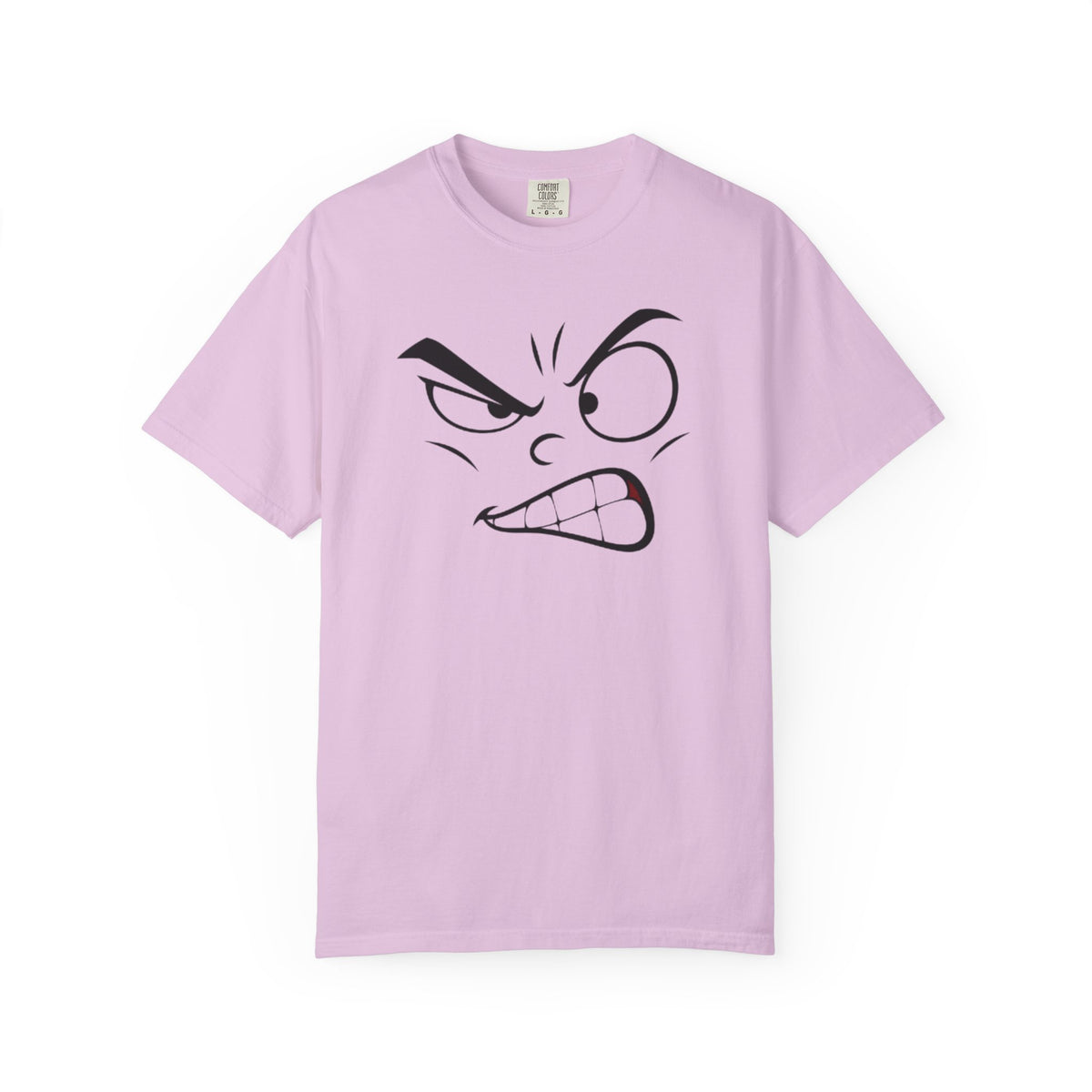 Angry Face Graphic T-Shirt – Unisex Garment-Dyed Cotton Tee