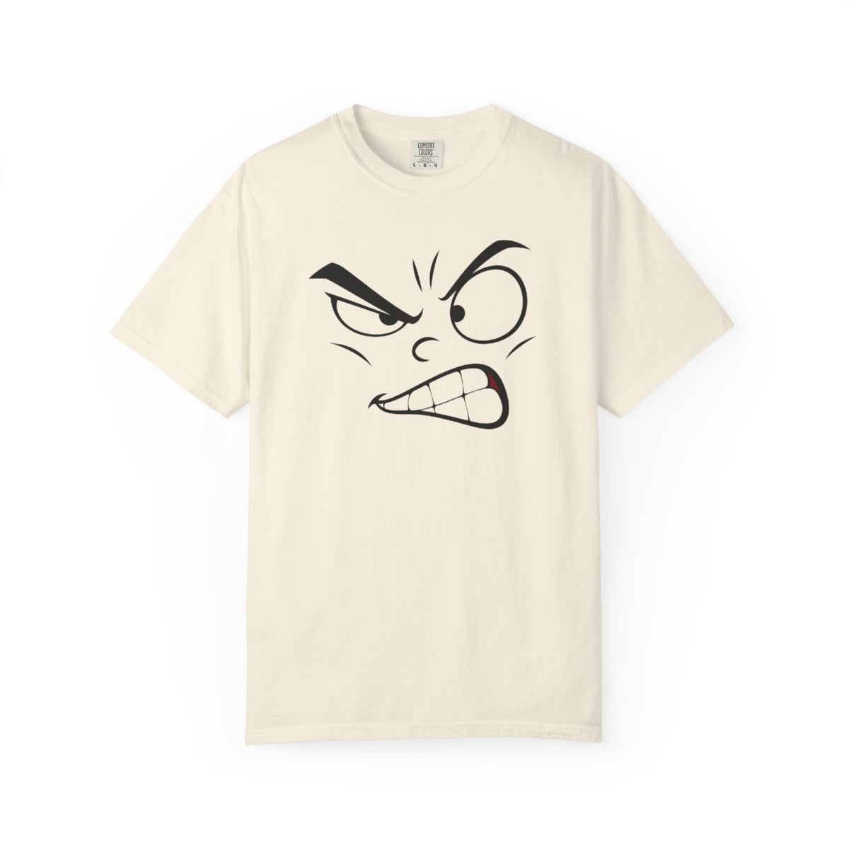 Angry Face Graphic T-Shirt – Unisex Garment-Dyed Cotton Tee