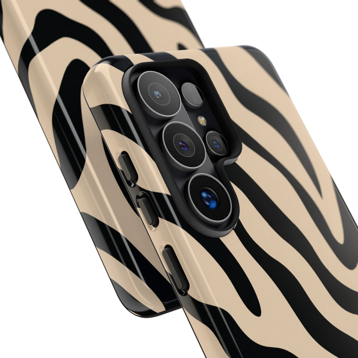 Robuste Zebra-Streifen Handyhülle - Beige & Schwarz Animal Print Schutzhülle für iPhone, Samsung Galaxy & Google Pixel