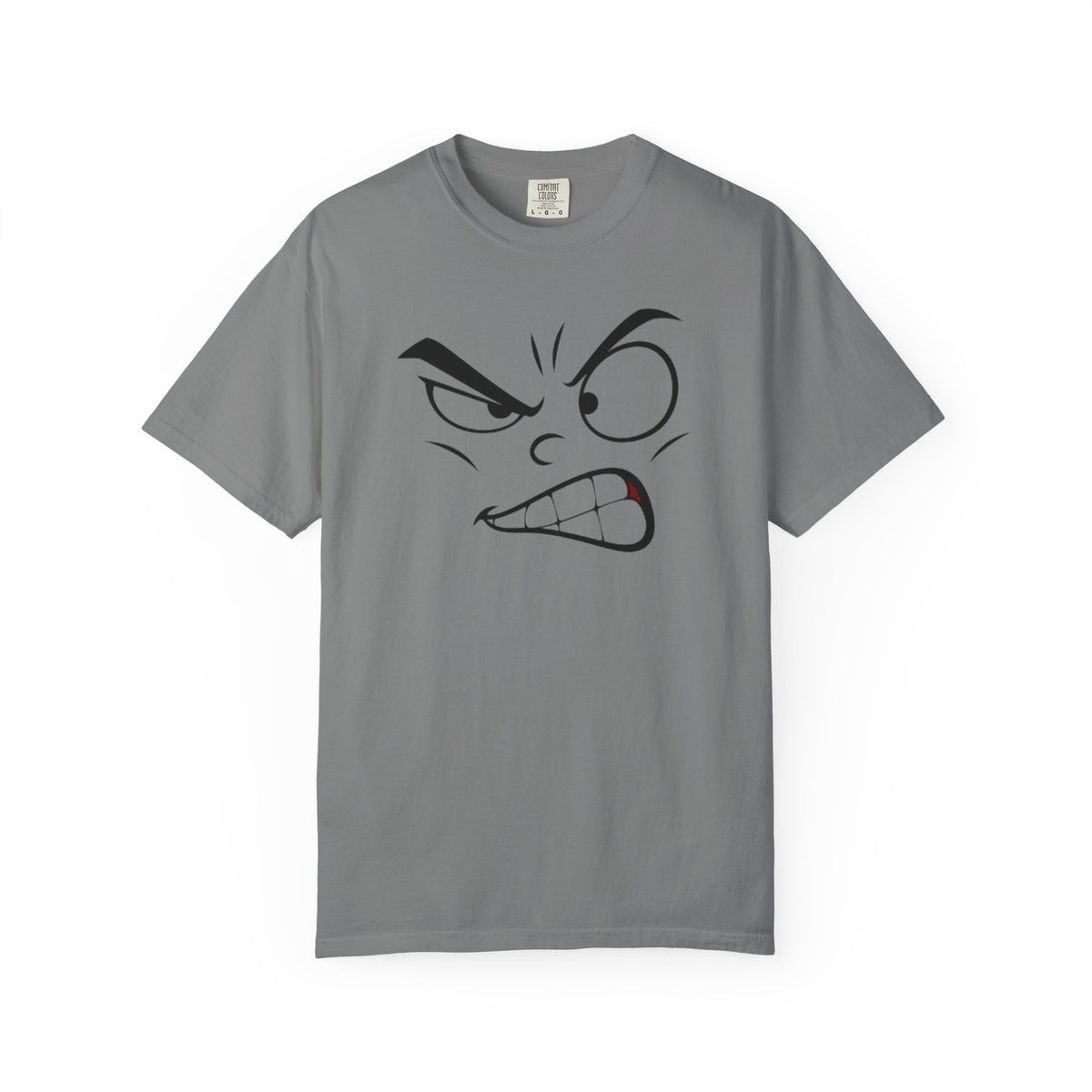 Angry Face Graphic T-Shirt – Unisex Garment-Dyed Cotton Tee