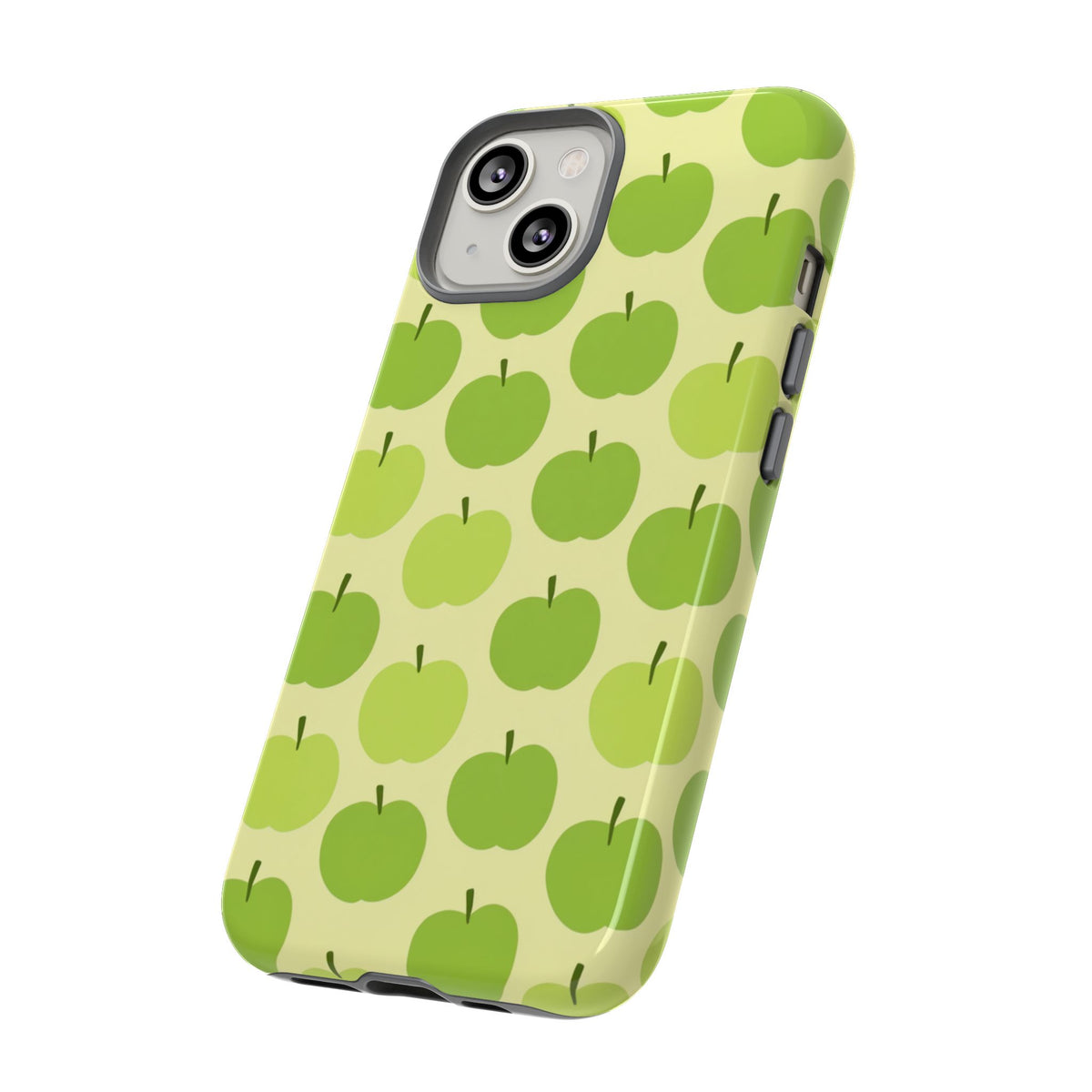 Green Apple Pattern Tough Phone Case — Cute Fruit Design for iPhone, Samsung Galaxy & Google Pixel