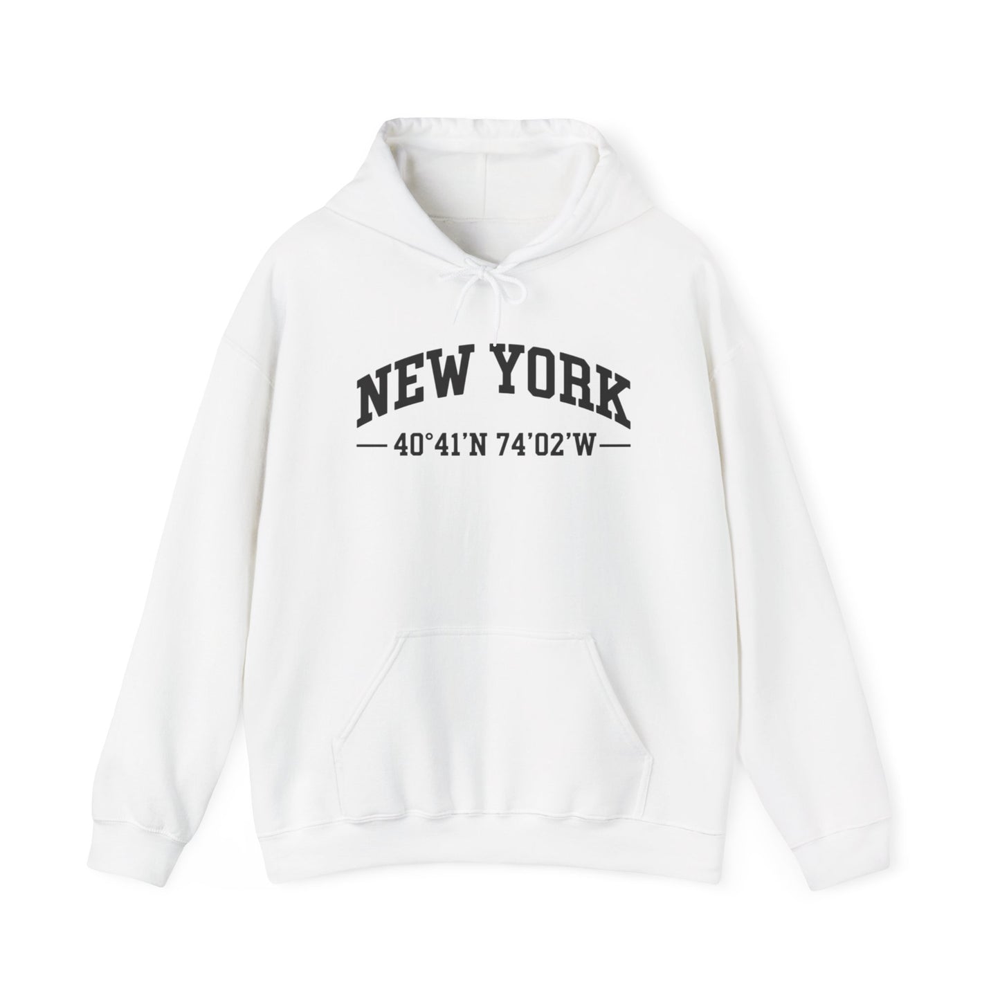 New York Coordinates Hoodie – City Graphic Sweatshirt
