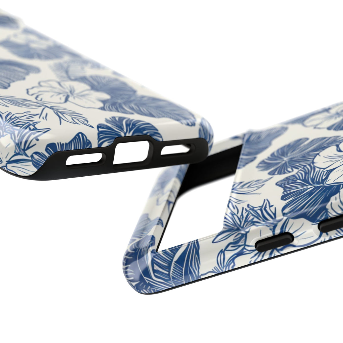 Coque de téléphone résistante à motif hibiscus bleu - Coque de protection à motif floral aquarelle pour iPhone, Samsung Galaxy et Google Pixel