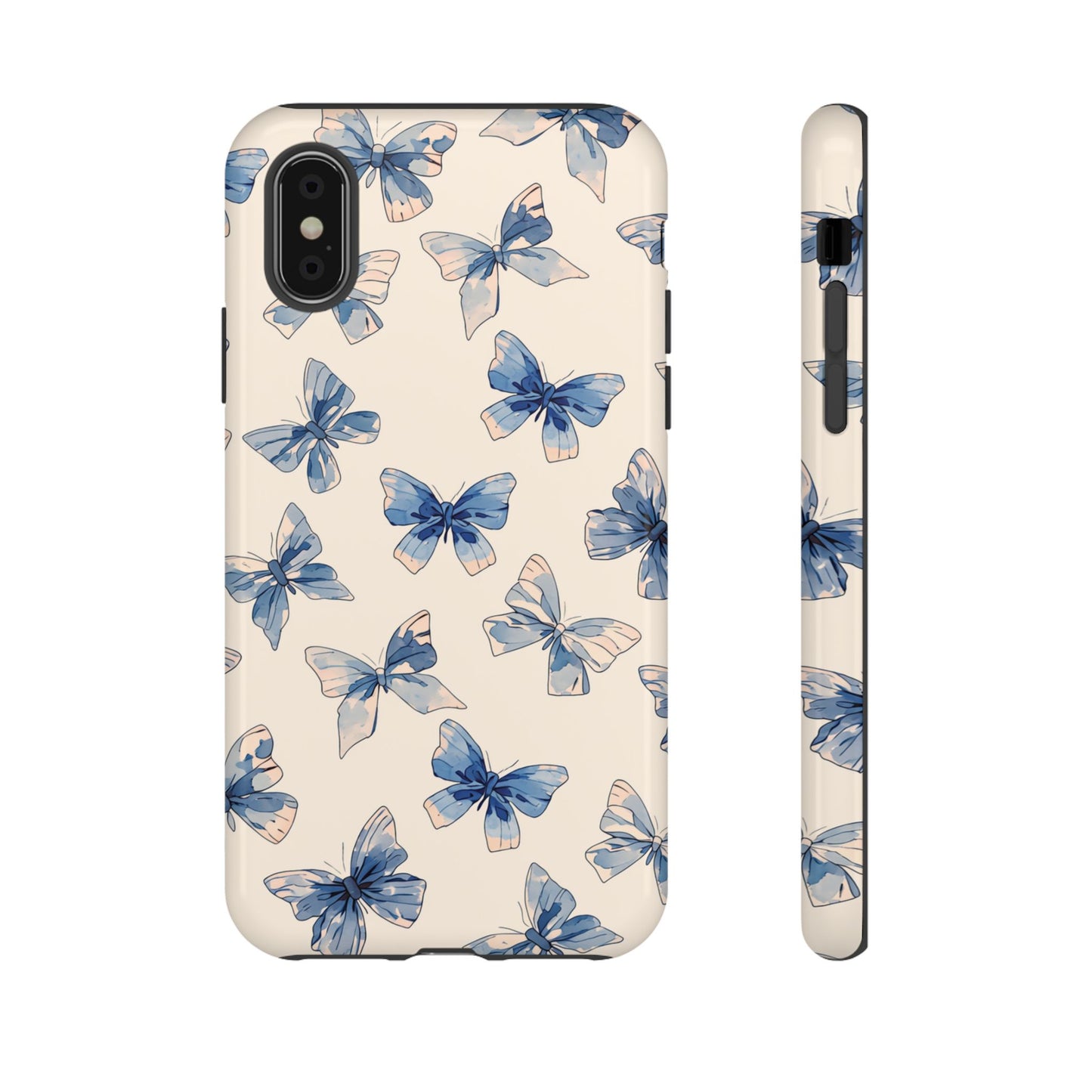 Handyhülle mit blauem Aquarell-Schmetterling – Weiche Pastellblumen-Schutzhülle für iPhone, Samsung Galaxy & Google Pixel