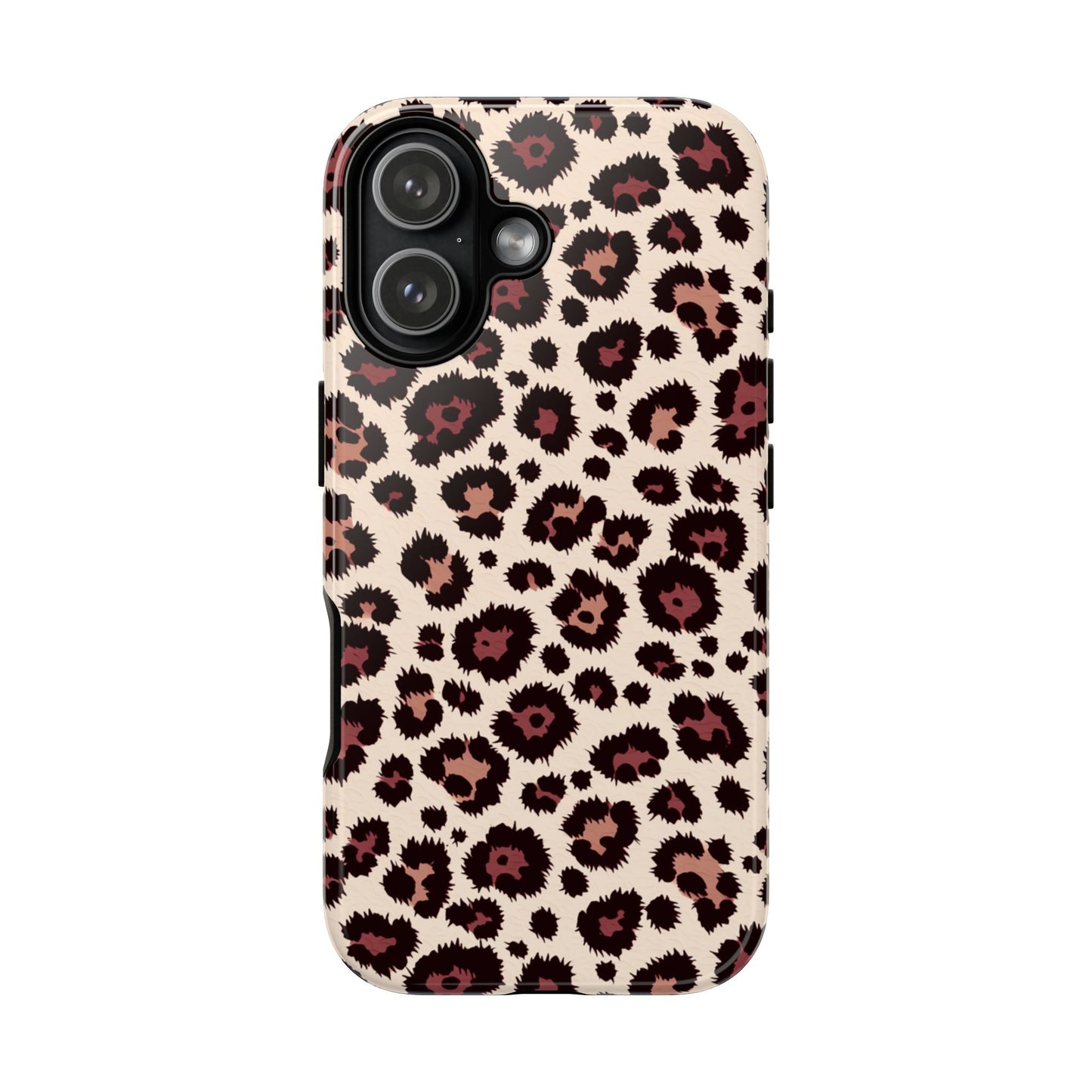 Chic leopard pattern protective phone case with polycarbonate shell and TPU liner
