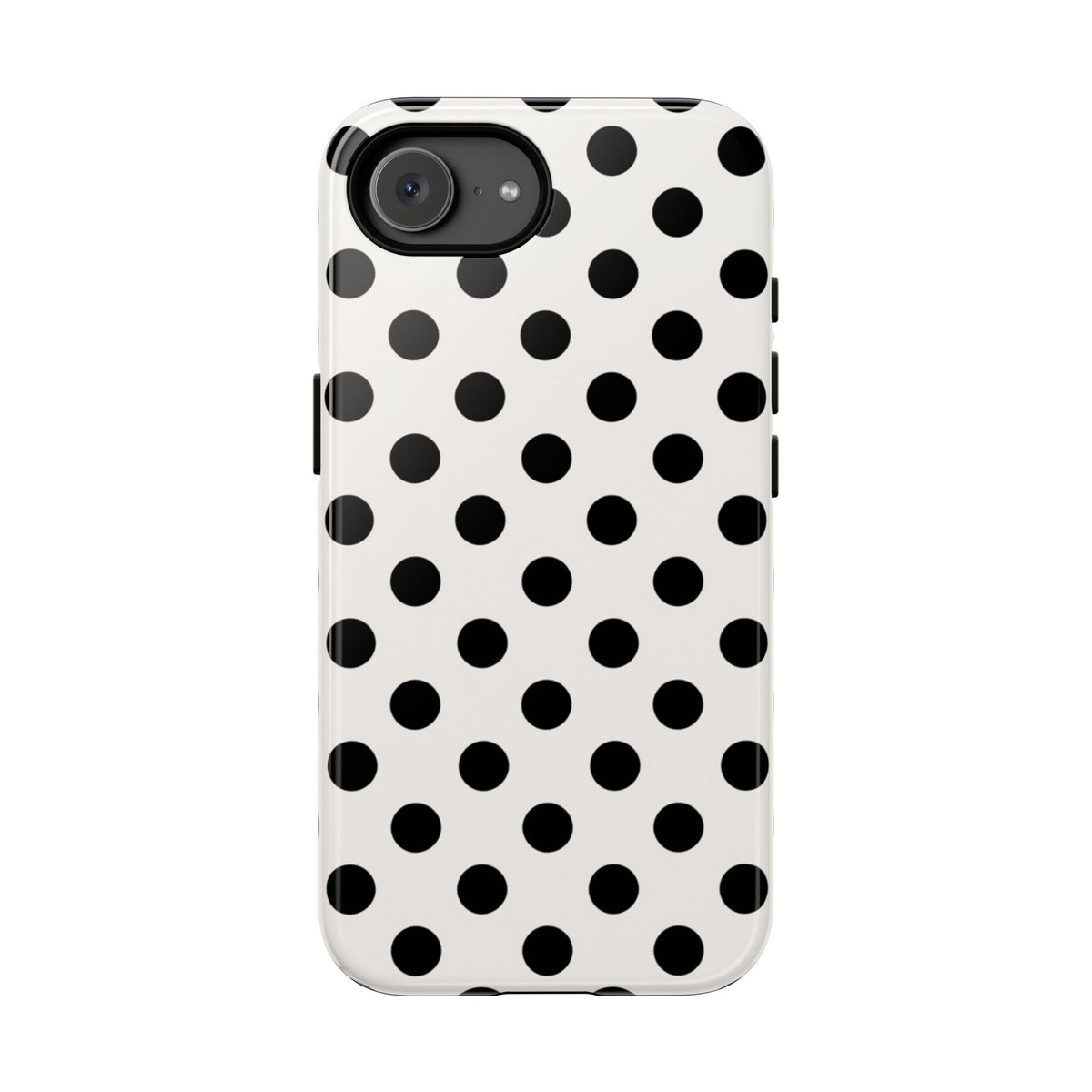 Vintage 50er Jahre Polka Dot Robuste Handyhülle - Schwarz-weißes Retro-Muster-Cover für iPhone, Samsung Galaxy & Google Pixel