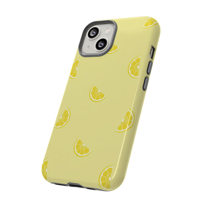 Funda resistente con diseño de rodajas de limón - Diseño retro de frutas amarillas para iPhone, Samsung Galaxy y Google Pixel