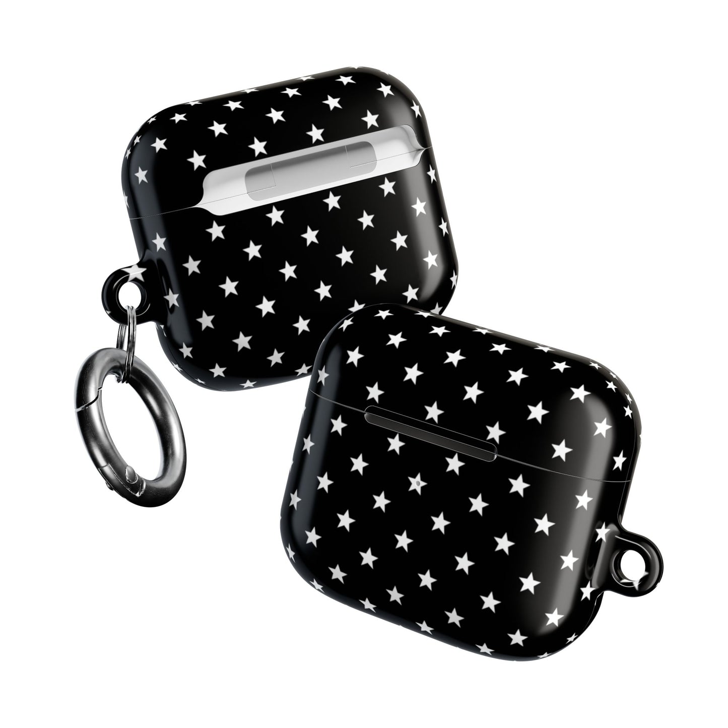 Night sky AirPods case Gen 3 – bold black white star print full-wrap dye sublimation cover
