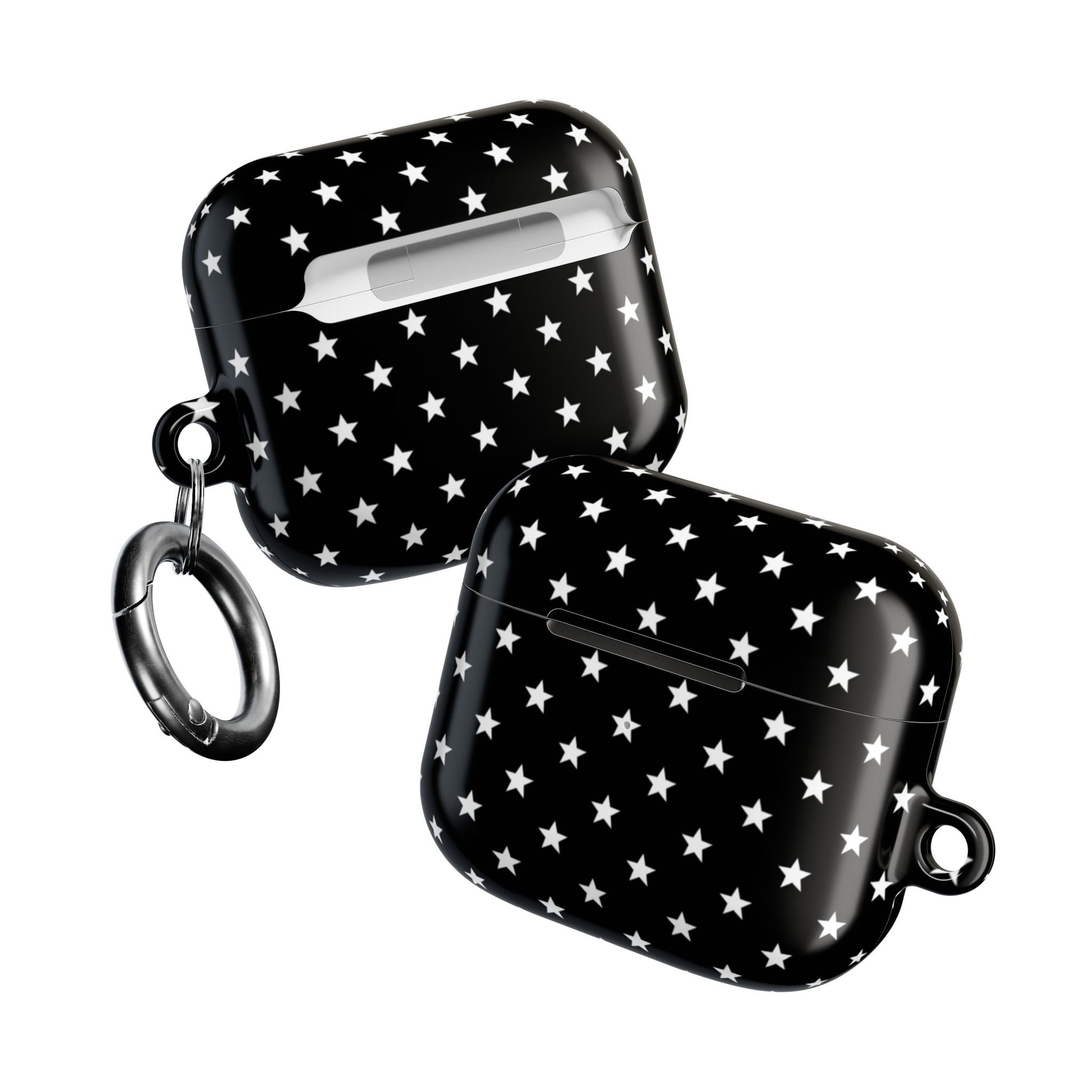 Night sky AirPods case Gen 3 – bold black white star print full-wrap dye sublimation cover
