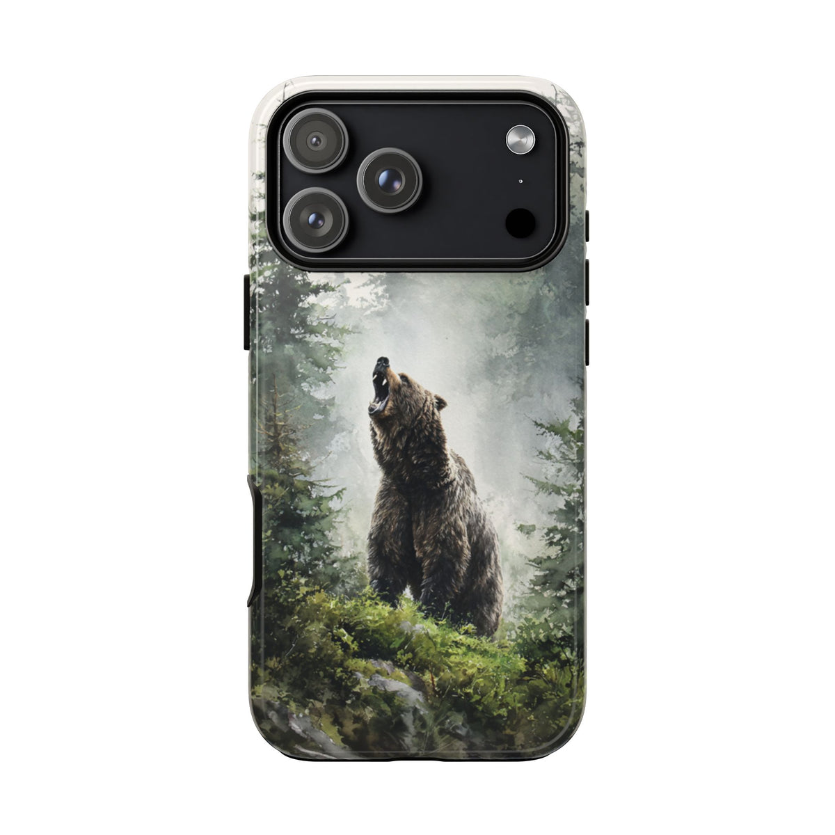 Forest Bear Tough Phone Case - Wilderness Wildlife Misty Woods Protective Cover for iPhone, Samsung Galaxy & Google Pixel