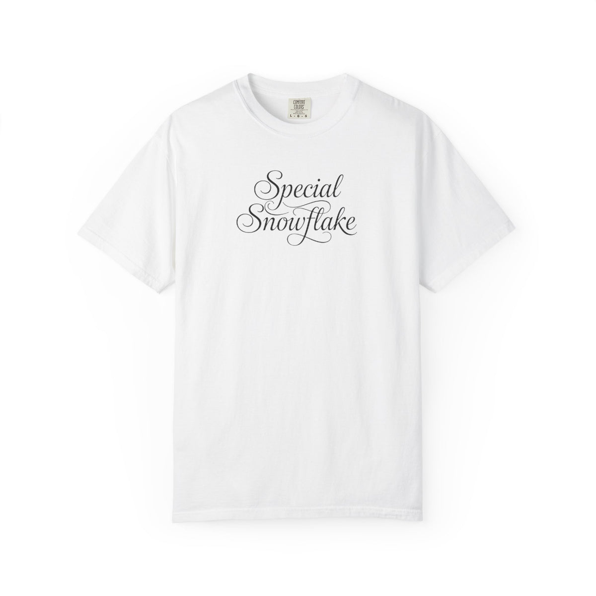 Special Snowflake T-Shirt – Kleidungsstückgefärbtes T-Shirt mit Schriftzug-Grafik