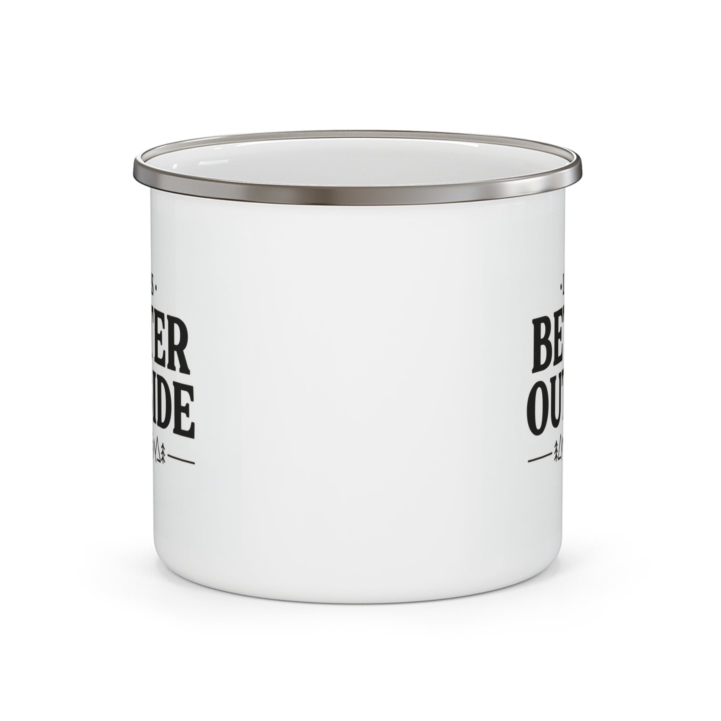 Emaille-Campingtasse — Outdoor-Kaffeetasse "Life Is Better Outside"