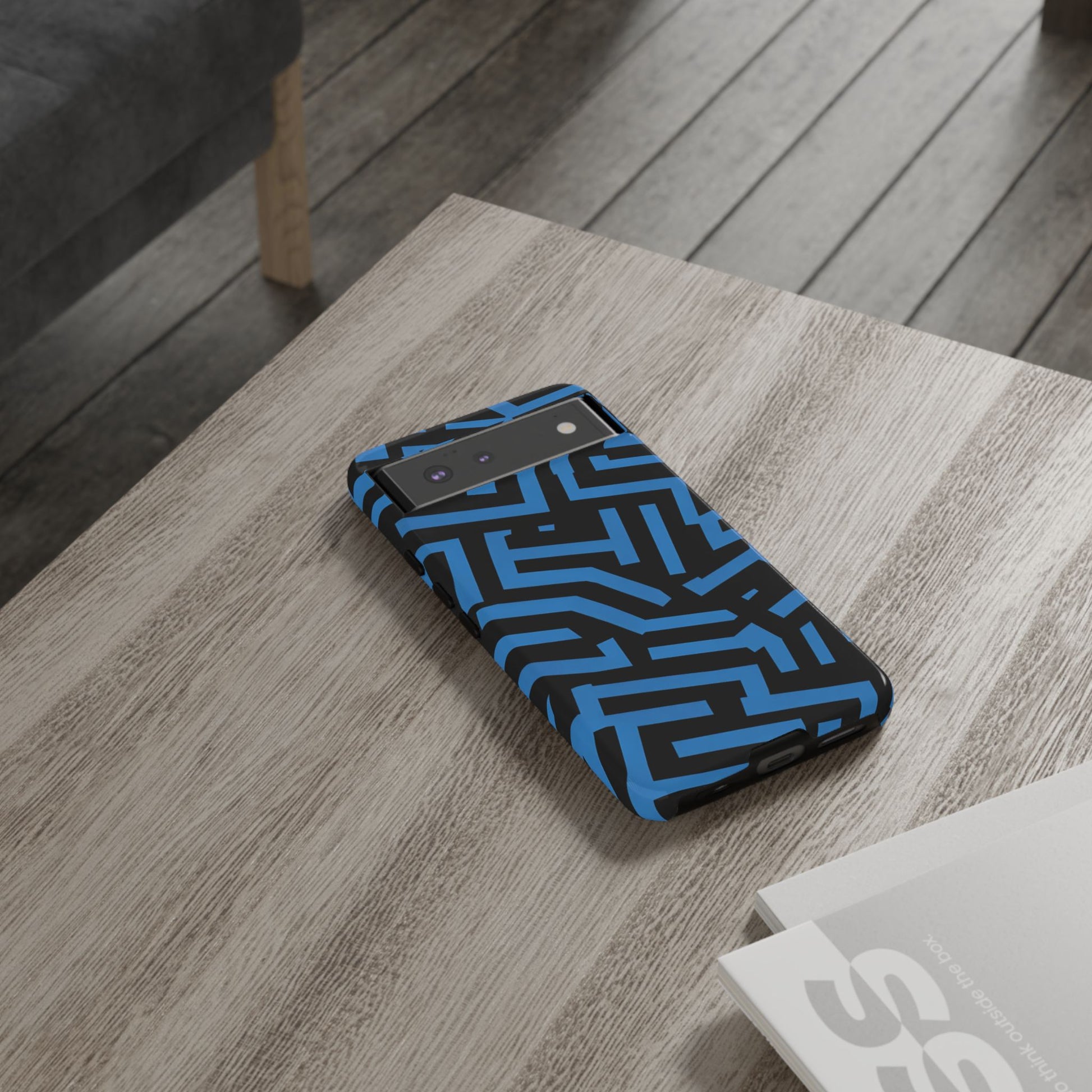 Premium UV printed geometric phone case with fade resistant colors
