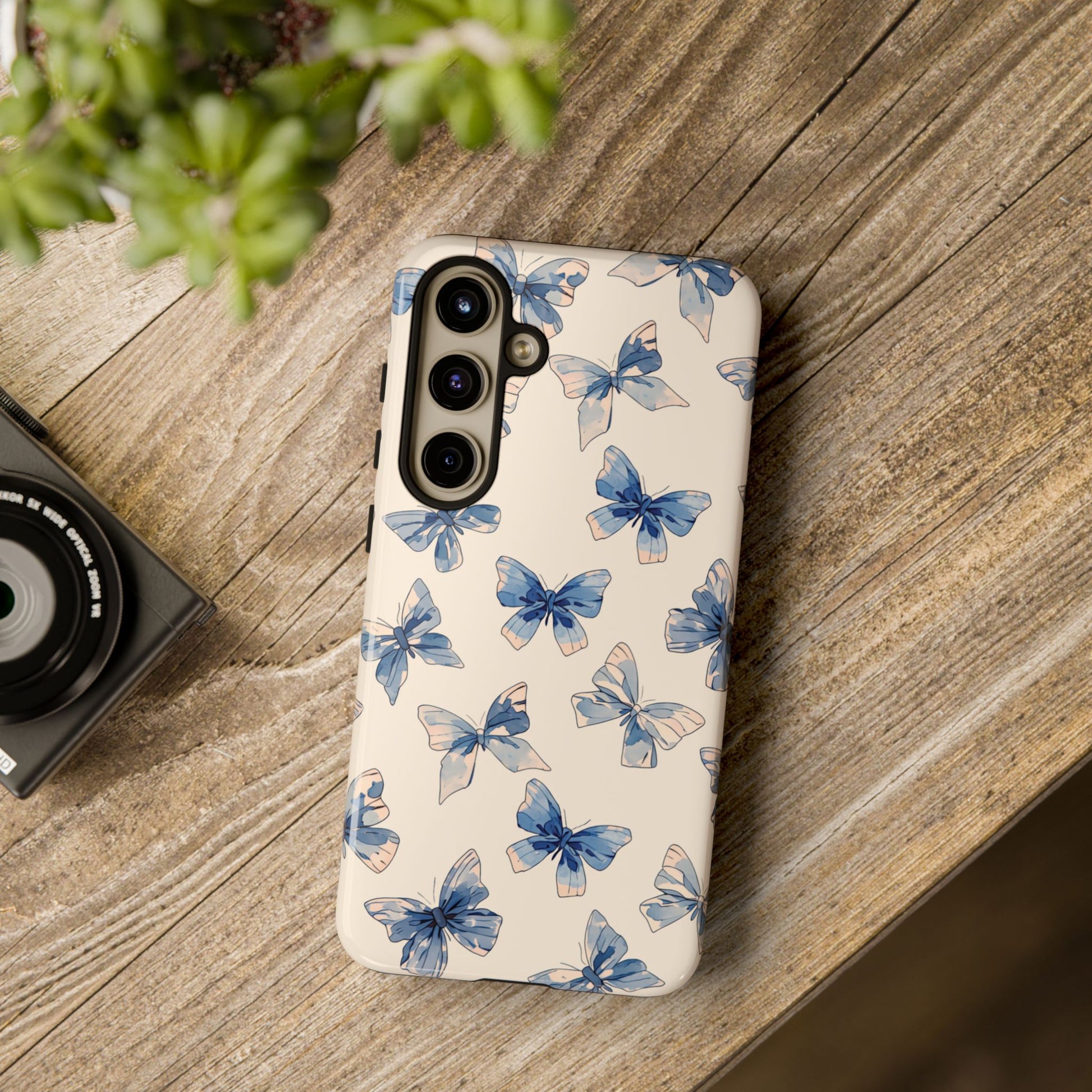Garden-inspired phone case with delicate butterflies - Premium quality protective cover with feminine aesthetic

