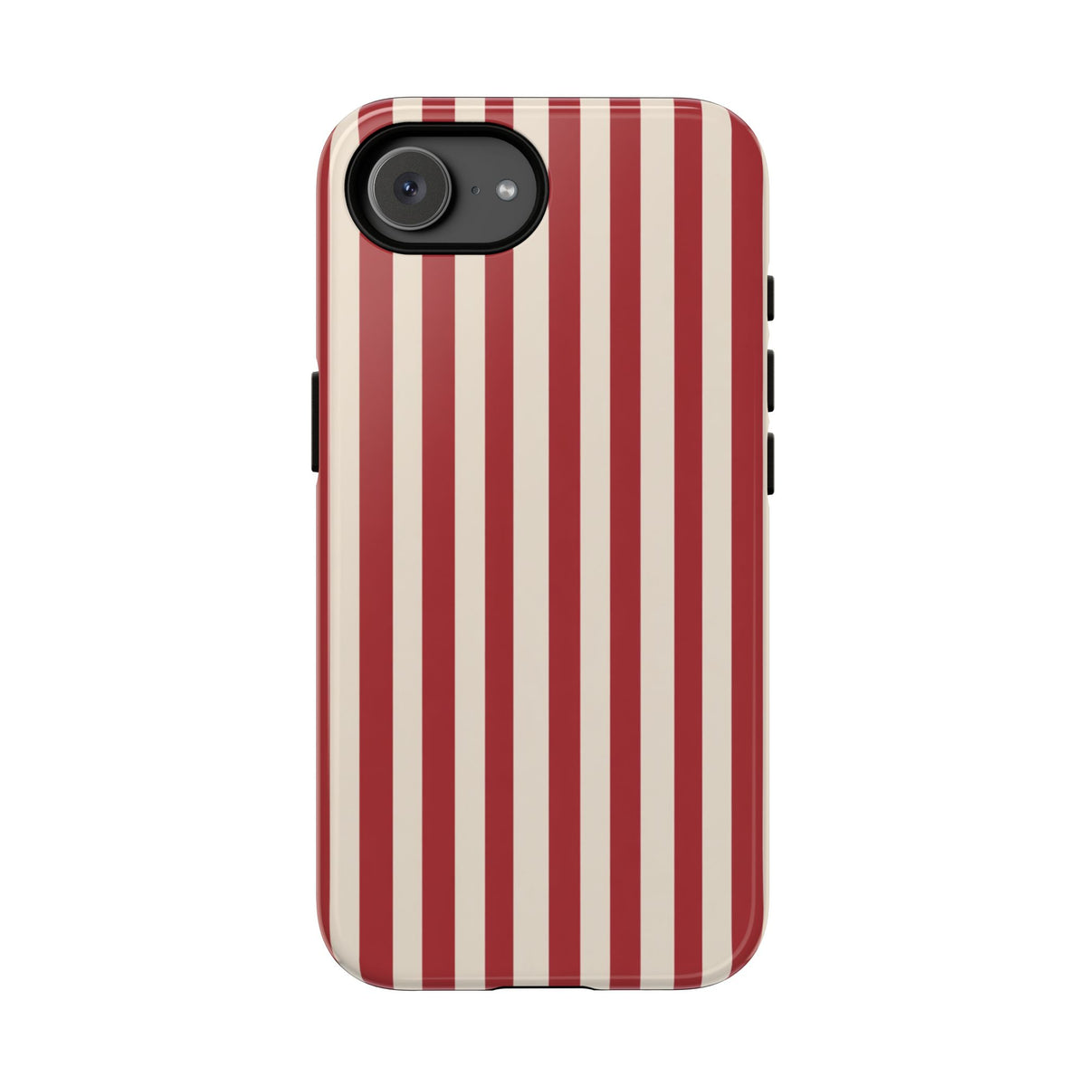 Striped Red & Cream Tough Phone Case - Retro Vertical Pattern Cover for iPhone, Samsung Galaxy & Google Pixel