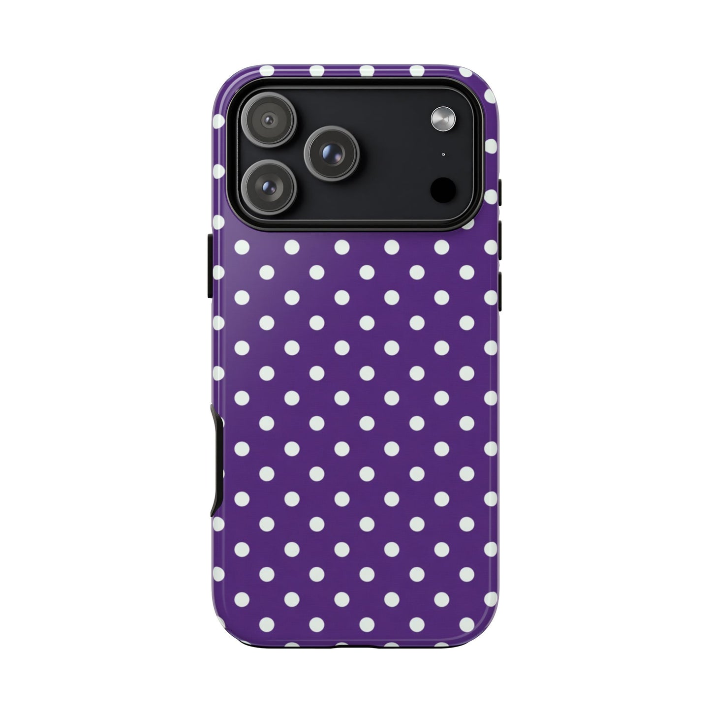 Lila Tupfen Robuste Handyhülle - Retro Violett Punkte Schutzhülle für iPhone, Samsung Galaxy & Google Pixel