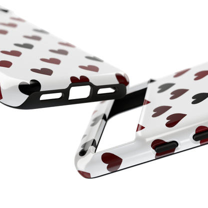 Love phone case with sophisticated heart design - Slim profile dual-layer case for iPhone 17-8, Samsung Galaxy S25-S23, Google Pixel
