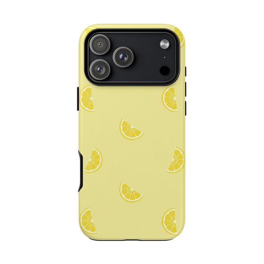 Handyhülle „Zitronenscheibe“ – Retro-Muster mit gelben Früchten für iPhone, Samsung Galaxy & Google Pixel