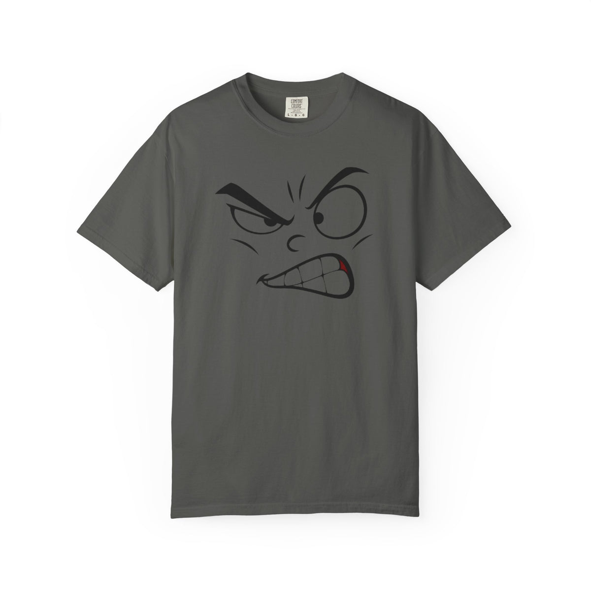 Angry Face Graphic T-Shirt – Unisex Garment-Dyed Cotton Tee