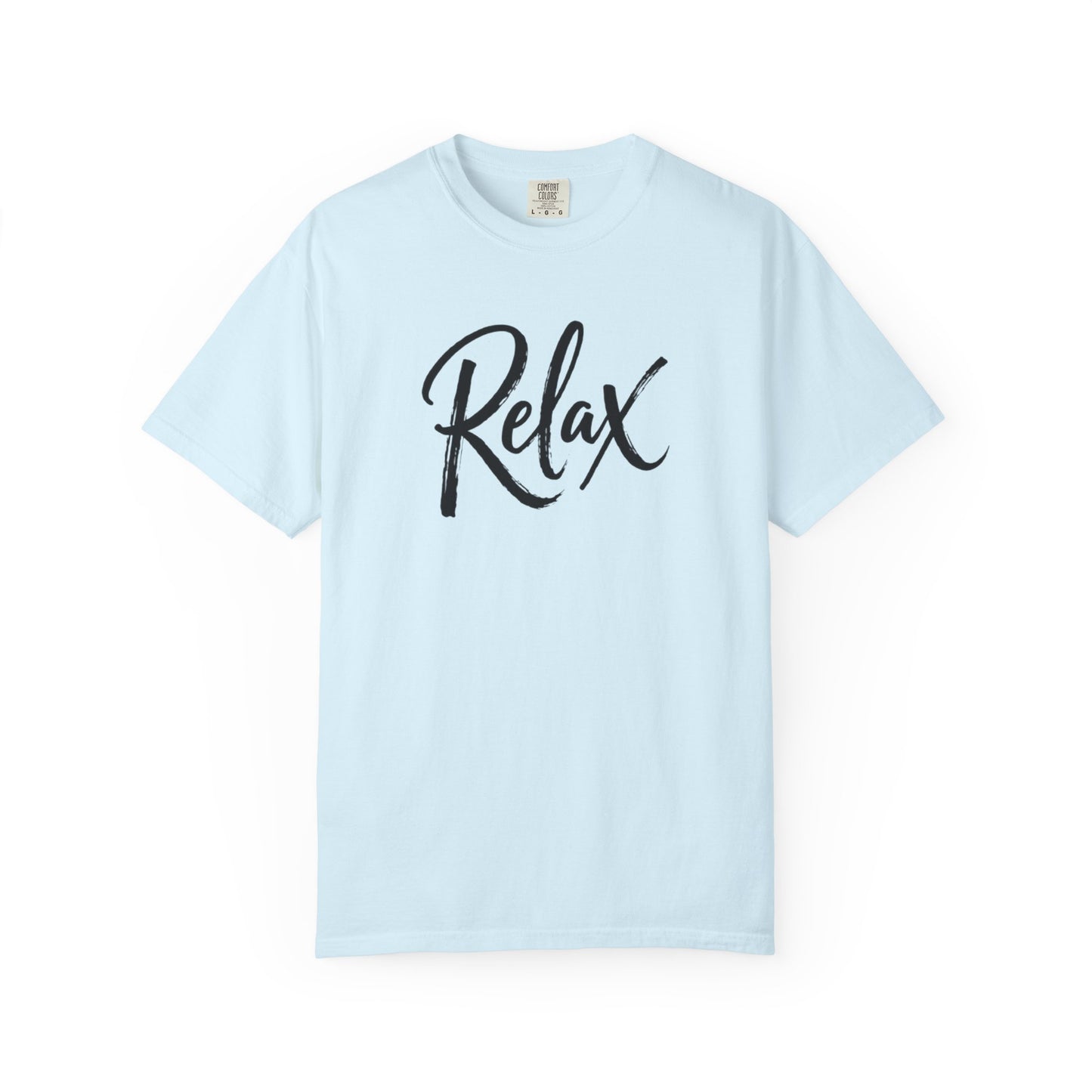 Relax Script T-Shirt – Garment-Dyed Graphic Tee for Women & Men