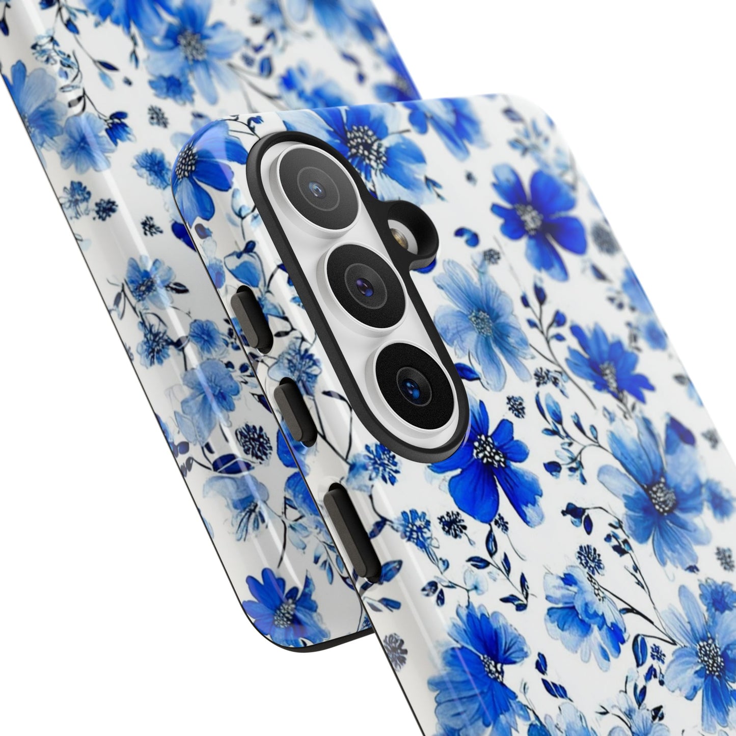 Blaue Aquarell Blumen Robuste Handyhülle – Schlanke Schutzhülle für iPhone, Samsung Galaxy & Google Pixel