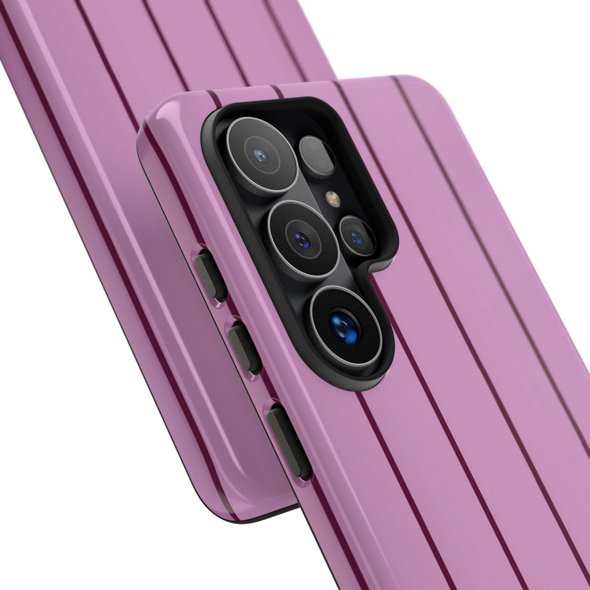 Pink Striped Tough Phone Case - Slim Dual-Layer Protection for iPhone, Samsung Galaxy & Google Pixel