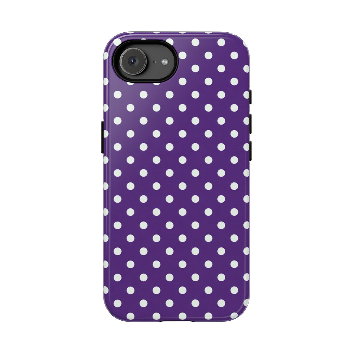 Coque de téléphone résistante à pois violets - Coque de protection rétro à pois violets pour iPhone, Samsung Galaxy et Google Pixel