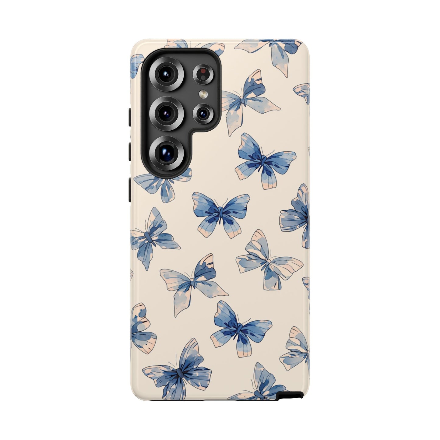 Handyhülle mit blauem Aquarell-Schmetterling – Weiche Pastellblumen-Schutzhülle für iPhone, Samsung Galaxy & Google Pixel