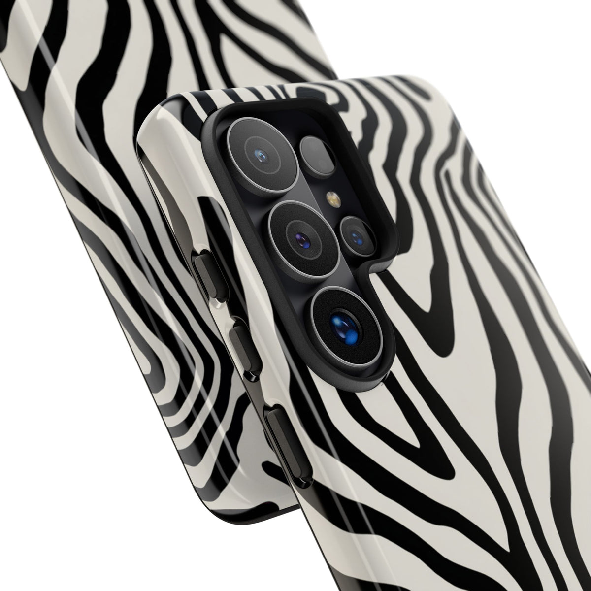 Zebra Swirl Robuste Handyhülle - Schwarz-weißes Animal-Print-Design für iPhone, Samsung Galaxy & Google Pixel